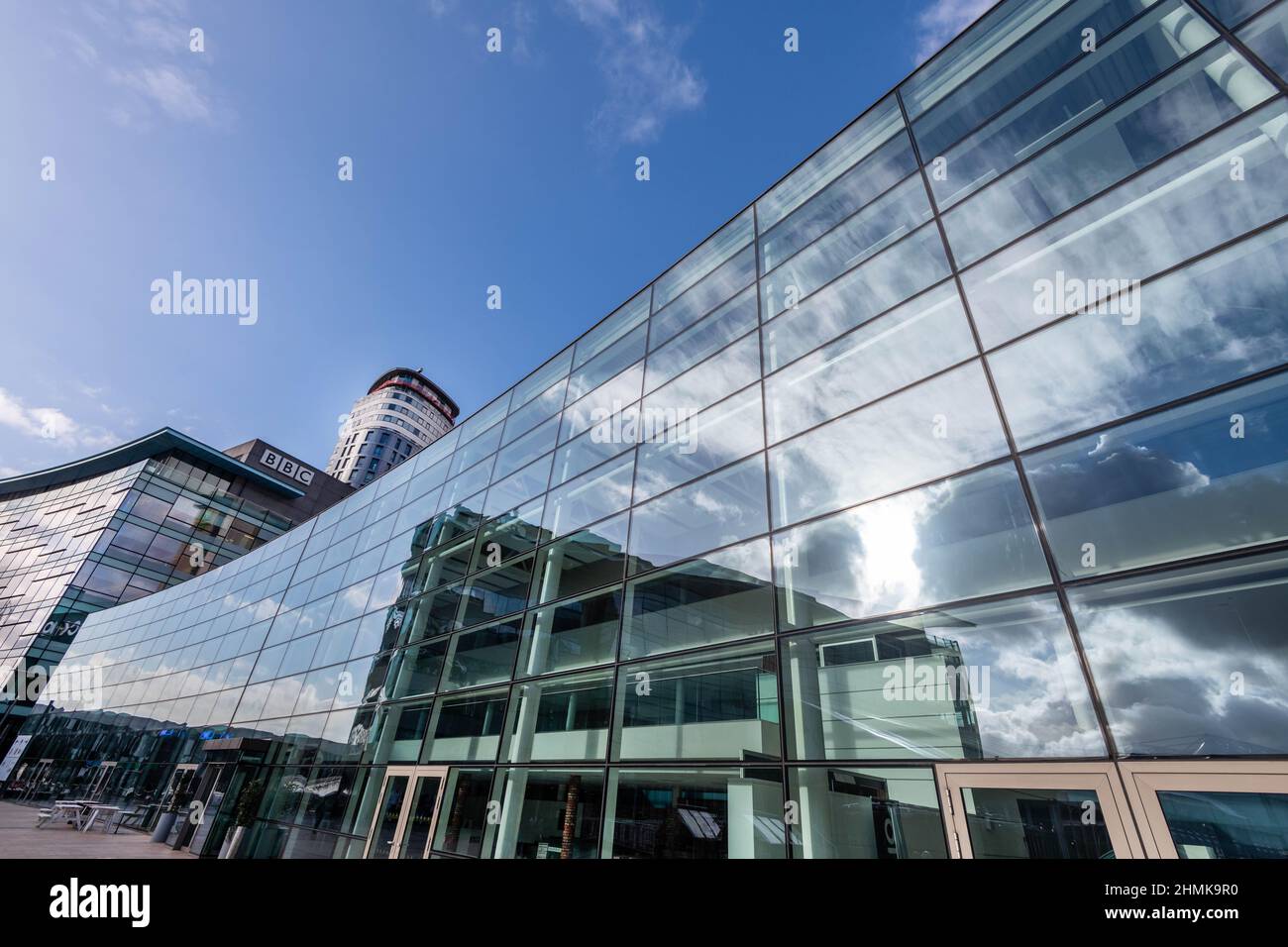 Dock 10 und BBC Gebäude, MediaCity, Salford Quays. Stockfoto