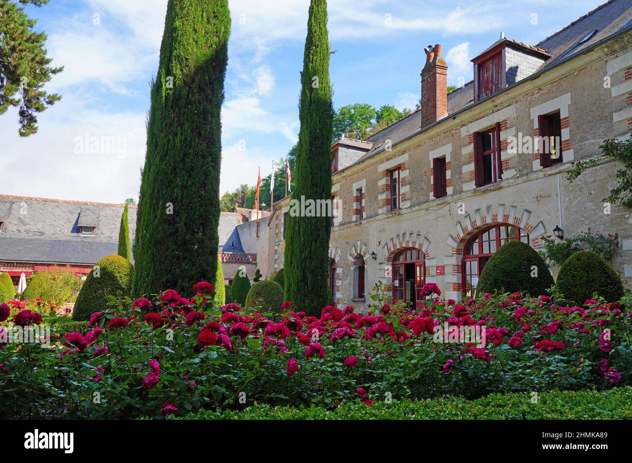 AMBOISE, FRANKREICH -22 JUN 2021- Blick auf das Chateau du Clos Luce (ehemaliges Manoir du Cloux), ein historisches Palasthaus von Leonardo da Vinci, in AMB Stockfoto