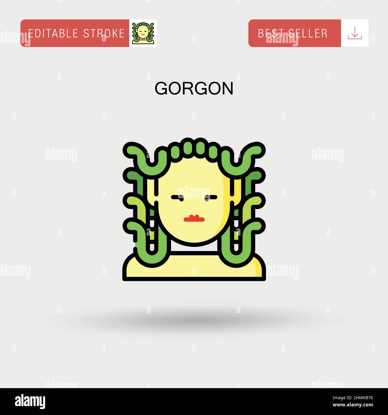 Einfaches Vektorsymbol Gorgon. Stock Vektor