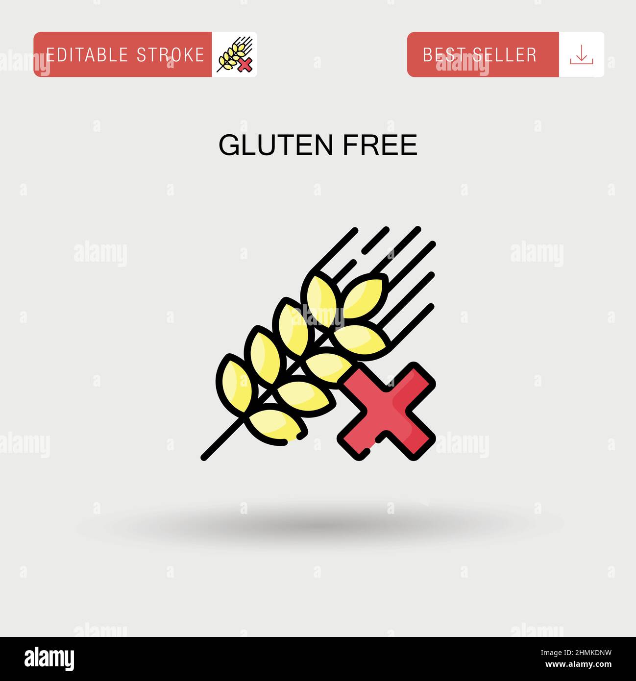 Glutenfrei einfaches Vektor-Symbol. Stock Vektor