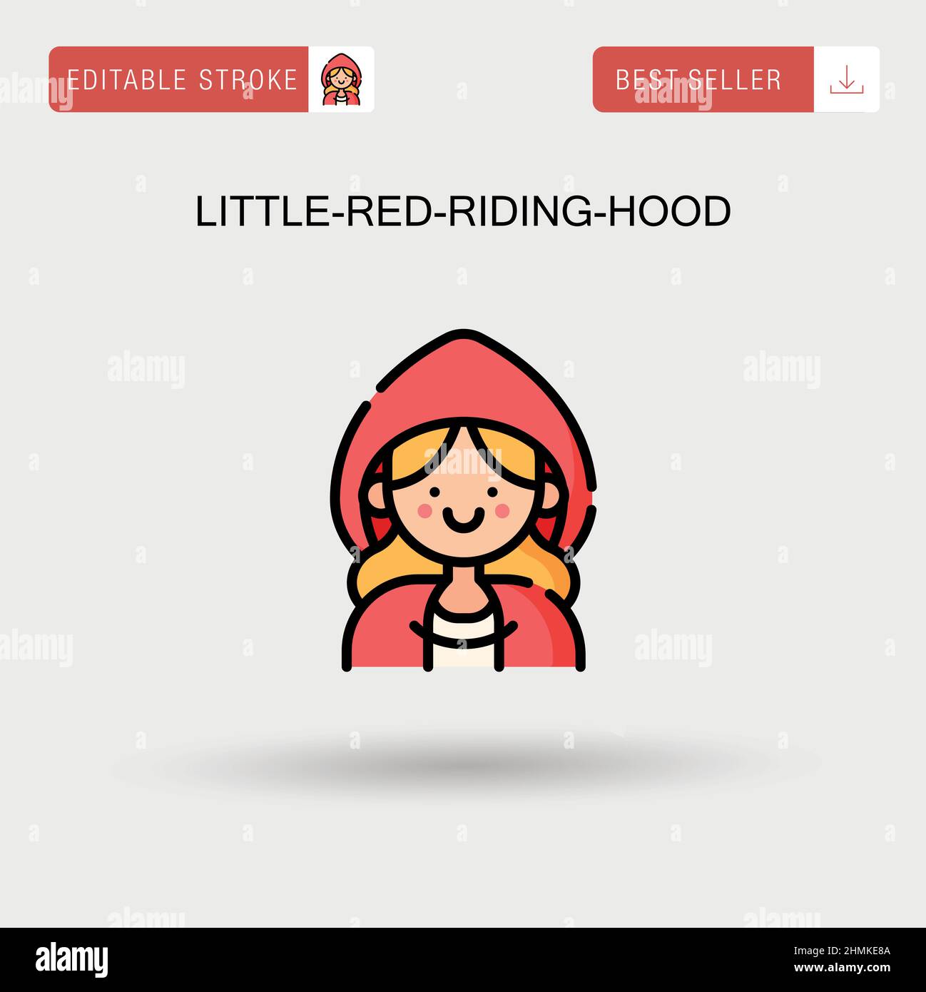 Little-Red-Riding-Hood einfaches Vektor-Symbol. Stock Vektor