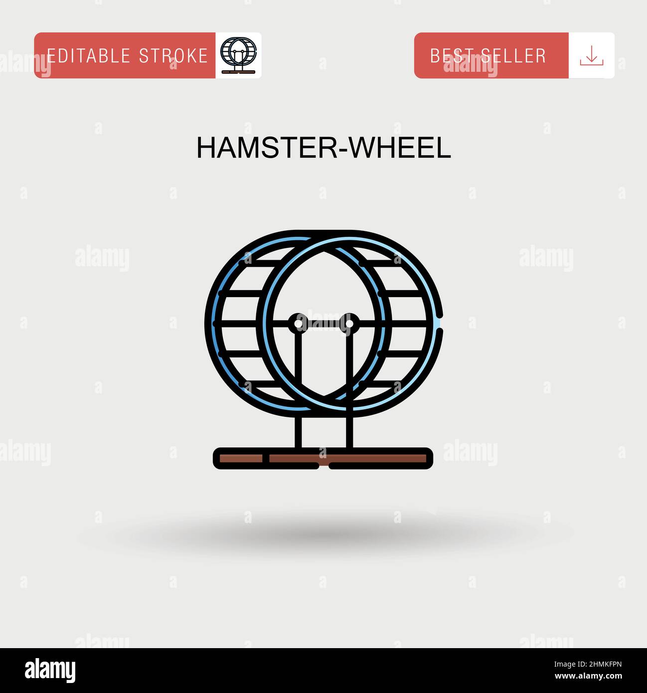 Einfaches Vektorsymbol für Hamsterrad. Stock Vektor