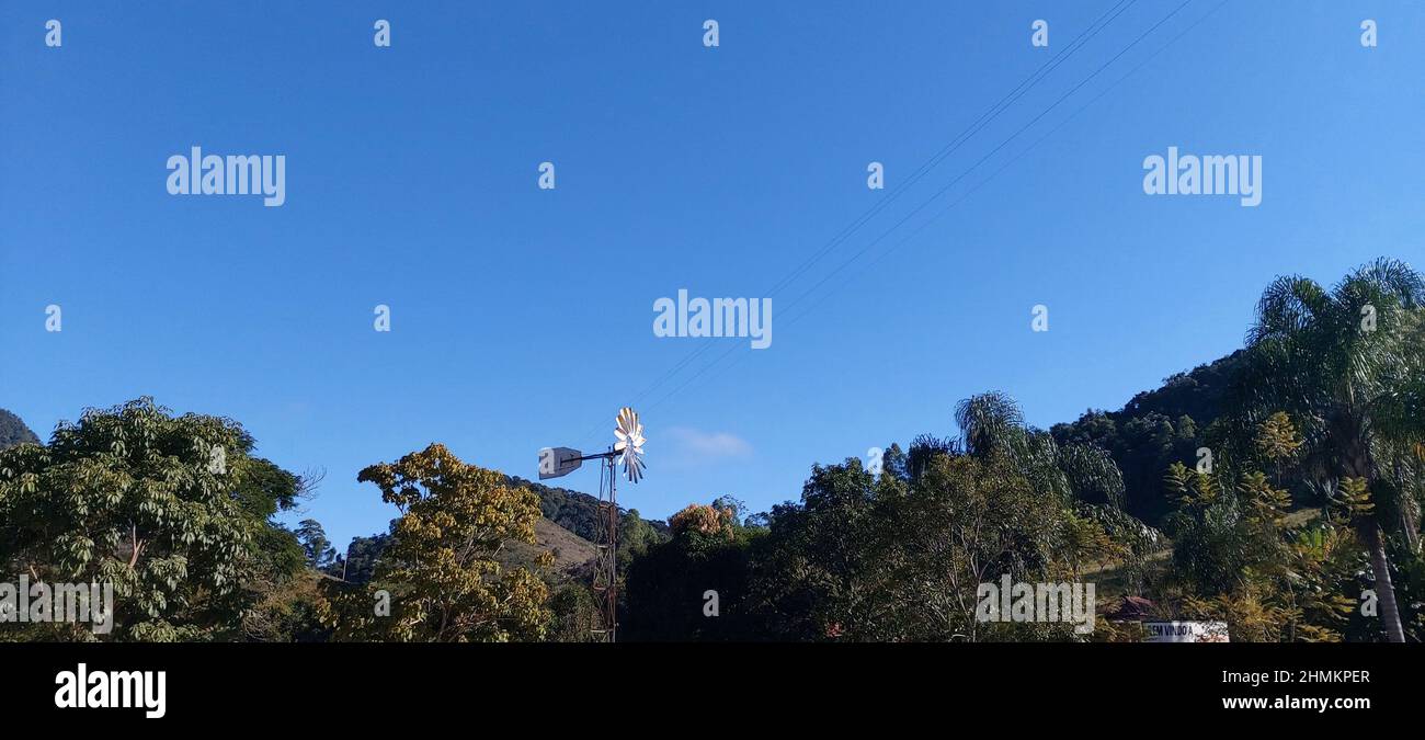 Windmühle, Berg, Minas Gerais, Brasilien Stockfoto