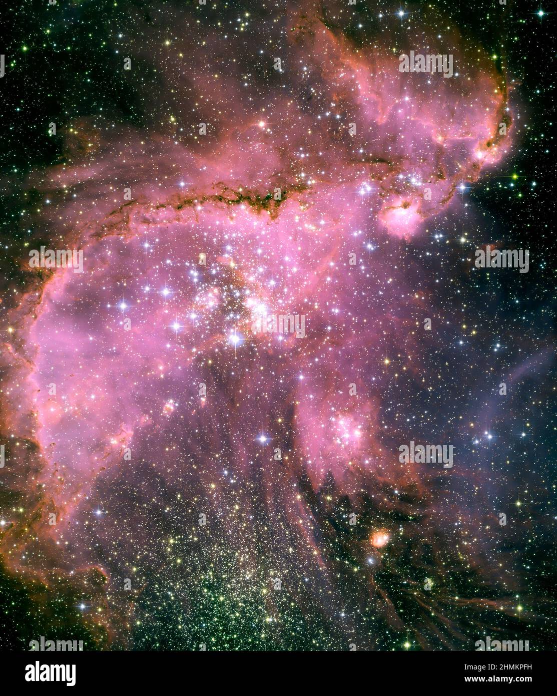 Die kleine Magellansche Wolke (SMC), 210.000 Lichtjahre entfernt. Stockfoto