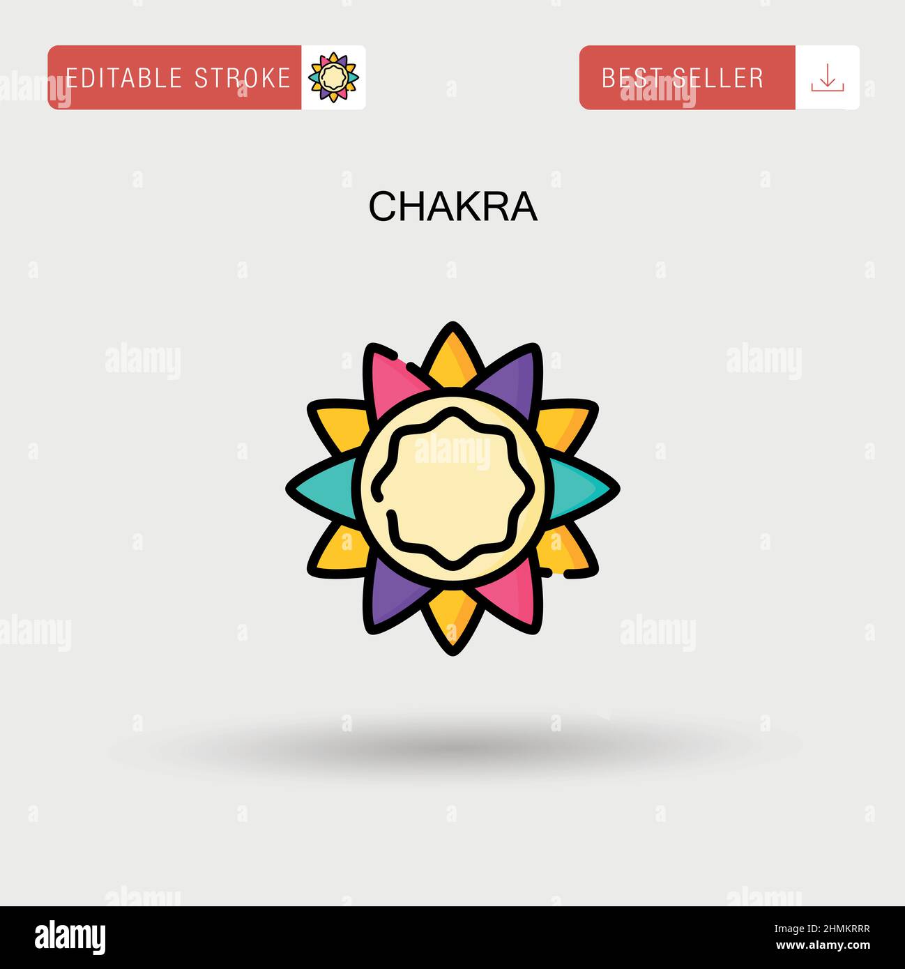 Einfaches Vektor-Symbol für Chakra. Stock Vektor