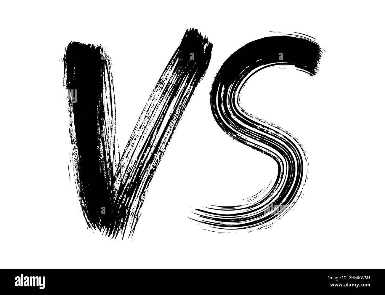 VS Zeichen für Wettbewerb, Sport oder Spiel. Versus-Symbol isoliert und mit Pinsel geschrieben. Stock Vektor