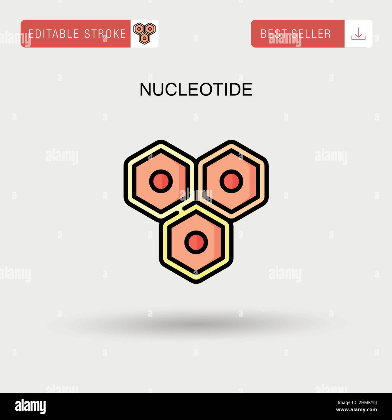 Einfaches Vektorsymbol für Nukleotid. Stock Vektor