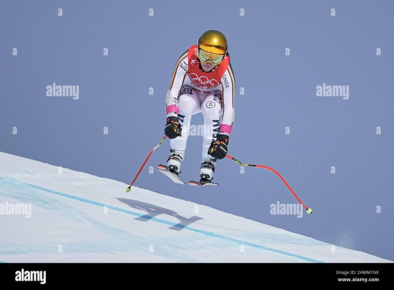 Yanqing, China. 11th. Februar 2022. Olympische Spiele, Ski Alpin, Super G, Frauen, im Nationalen Alpinen Ski-Zentrum, Kira Weidle in Aktion. Quelle: Michael Kappeler/dpa/Alamy Live News Stockfoto