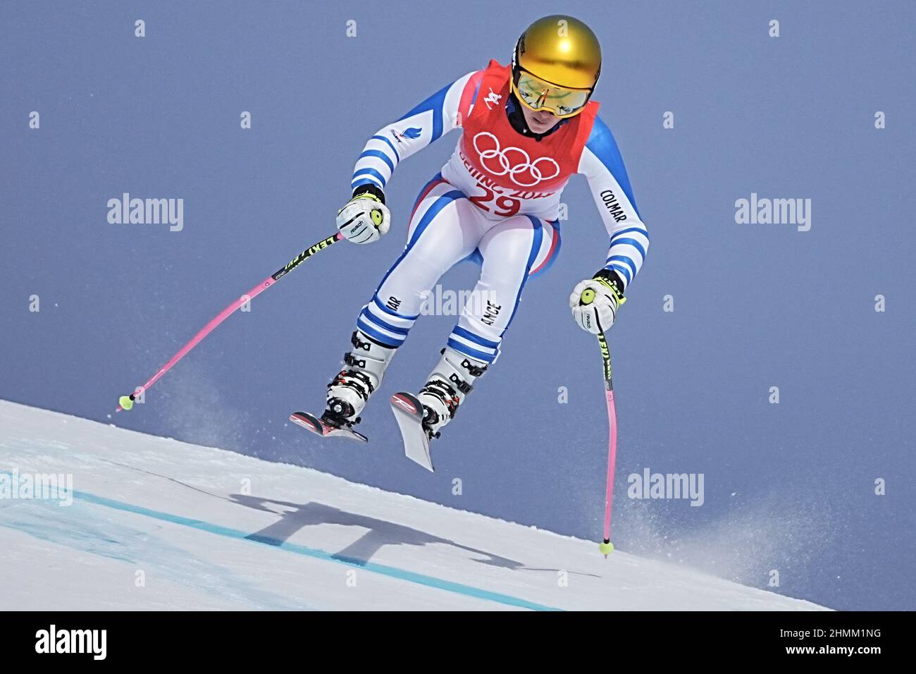 Yanqing, China. 11th. Februar 2022. Olympische Spiele, Ski Alpin, Super G, Frauen, im Nationalen Alpinen Ski-Zentrum, Tiffany Gauthier von Frankreich in Aktion. Quelle: Michael Kappeler/dpa/Alamy Live News Stockfoto