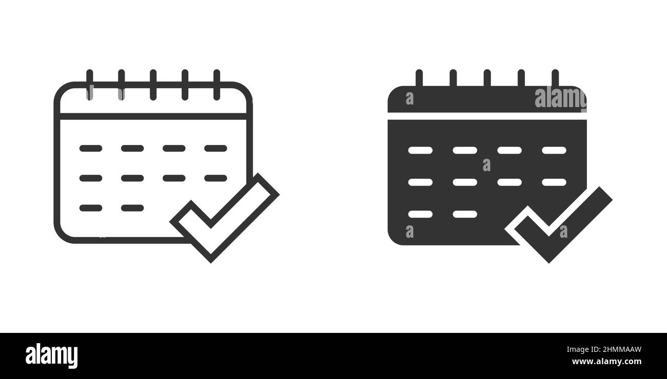 Symbol "Kalender" im flachen Stil. Agenda Vector Illustration auf weißem Hintergrund isoliert. Schedule Planner Business Konzept. Stock Vektor