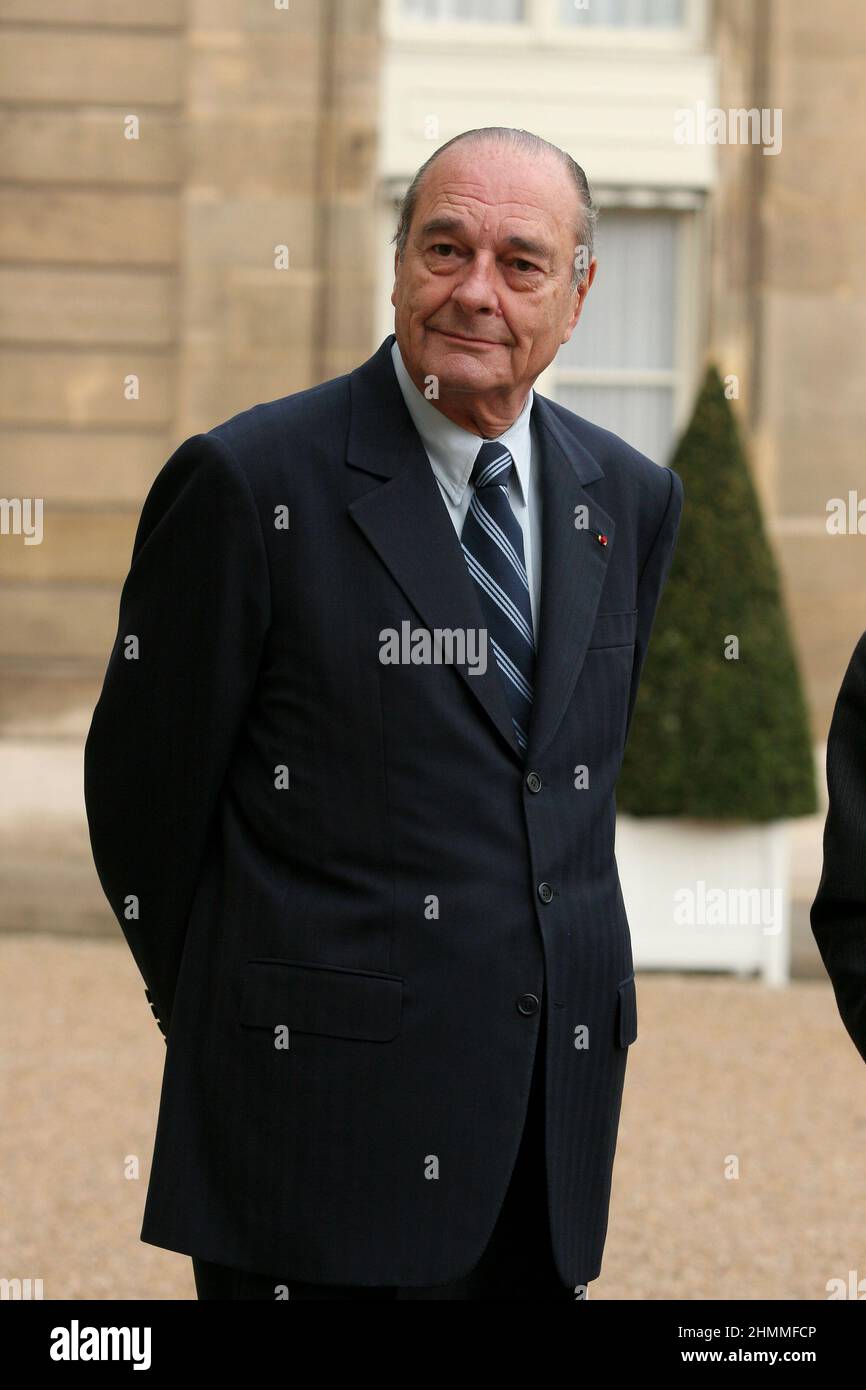 Paris (Frankreich), Elyse-Palast: Jacques Chirac trifft den palästinensischen Präsidenten Mahmoud Abbas (2007/02/24). Stockfoto