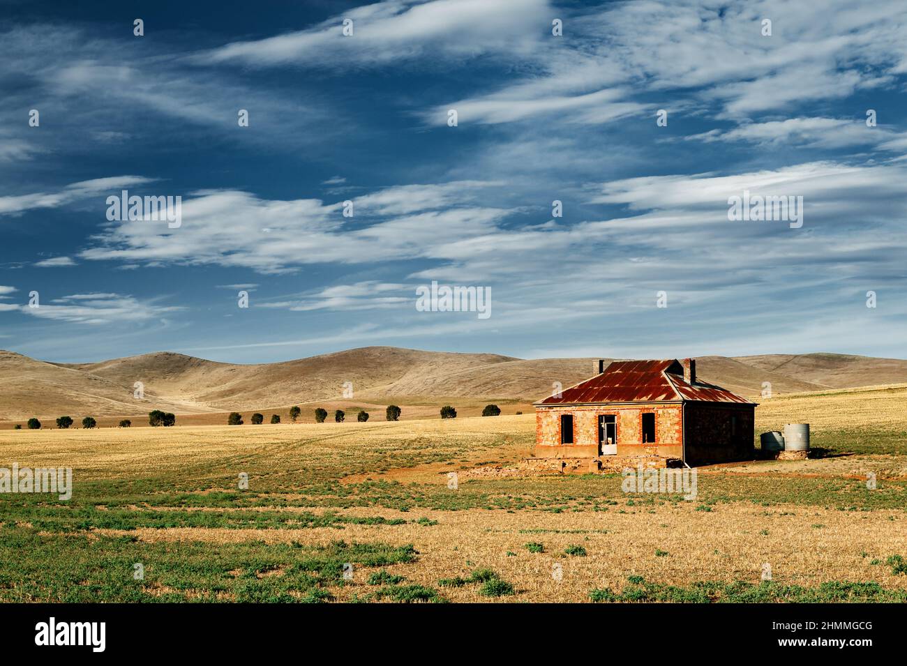 Ikonische Ruine eines Cobb & Co Cottage in Burra. Stockfoto