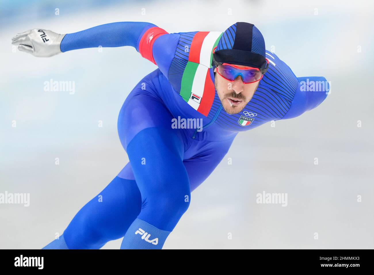 Peking, China. 11th. Februar 2022. PEKING, CHINA - 11. FEBRUAR: Davide Ghiotto aus Italien tritt während der Olympischen Spiele 2022 in Peking beim Nationalen Eisschnelllauf-Oval am 11. Februar 2022 auf den Men's 10000m an (Foto von Douwe Bijlsma/Orange Picles) NOCNSF Credit: Orange Pics BV/Alamy Live News Stockfoto