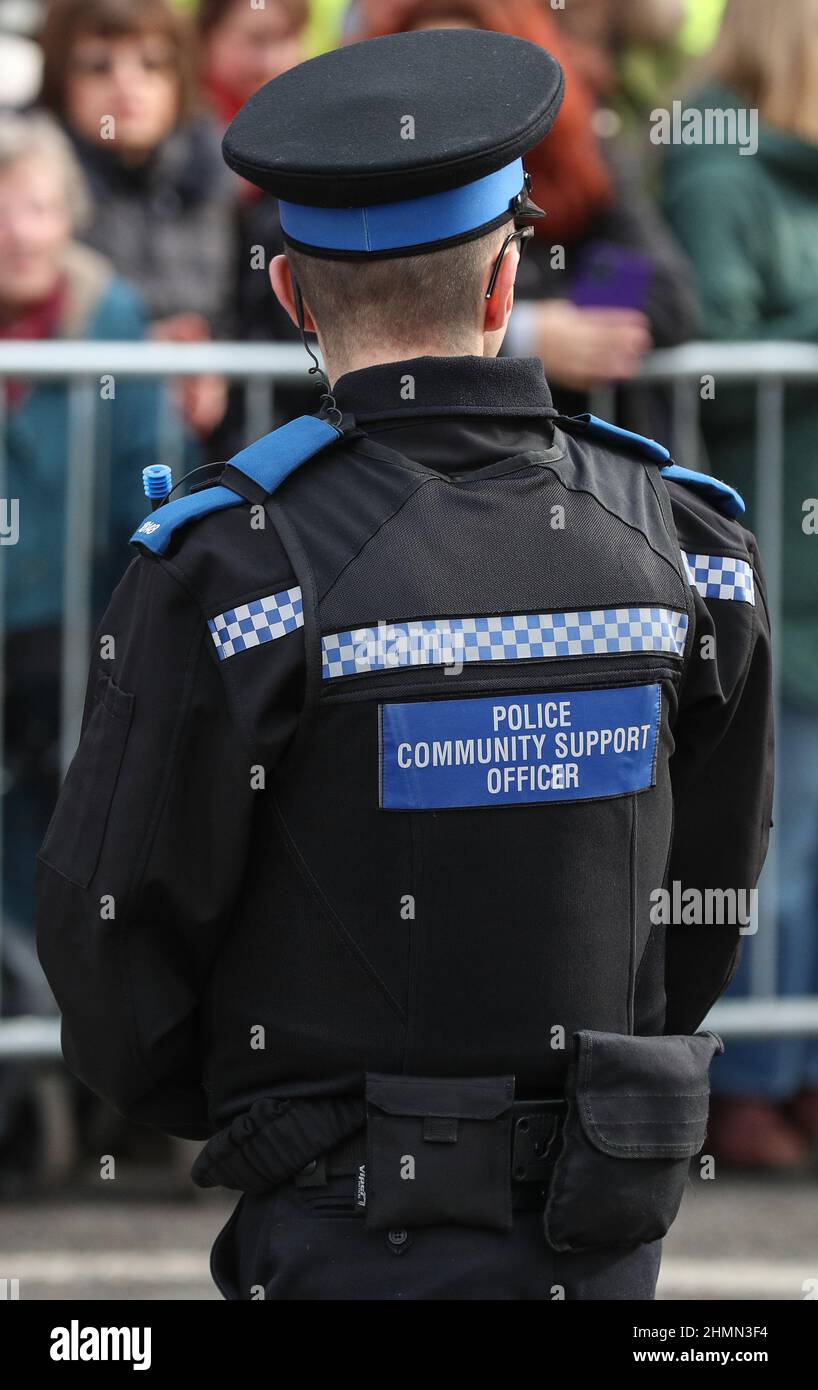 PCSO-Polizeibeamte im Dienst in Winchester, Hampshire, Großbritannien Stockfoto