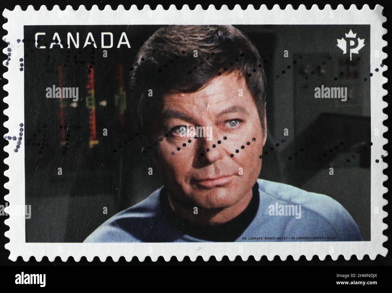 DeForest Kelley als Leonard McCoy auf der kanadischen Briefmarke Stockfoto