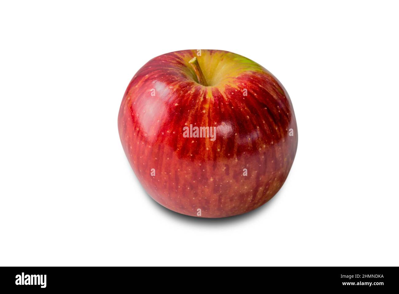 Saftig roter Apfel auf weiß isoliert Stockfoto