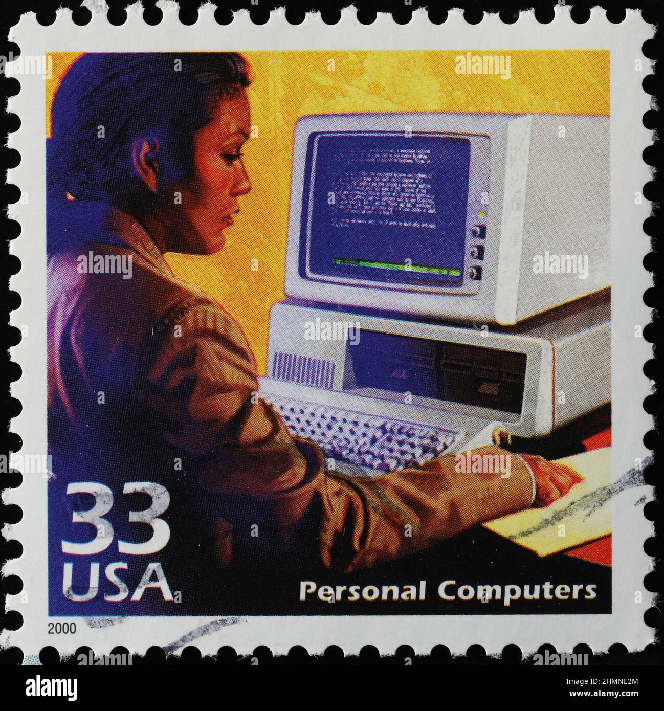 Erste PCs auf amerikanischer Briefmarke gefeiert Stockfoto