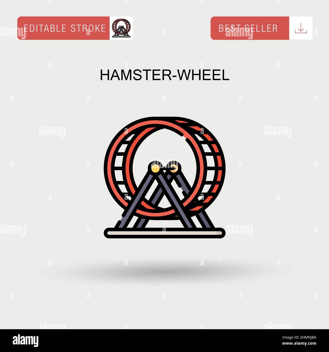 Einfaches Vektorsymbol für Hamsterrad. Stock Vektor