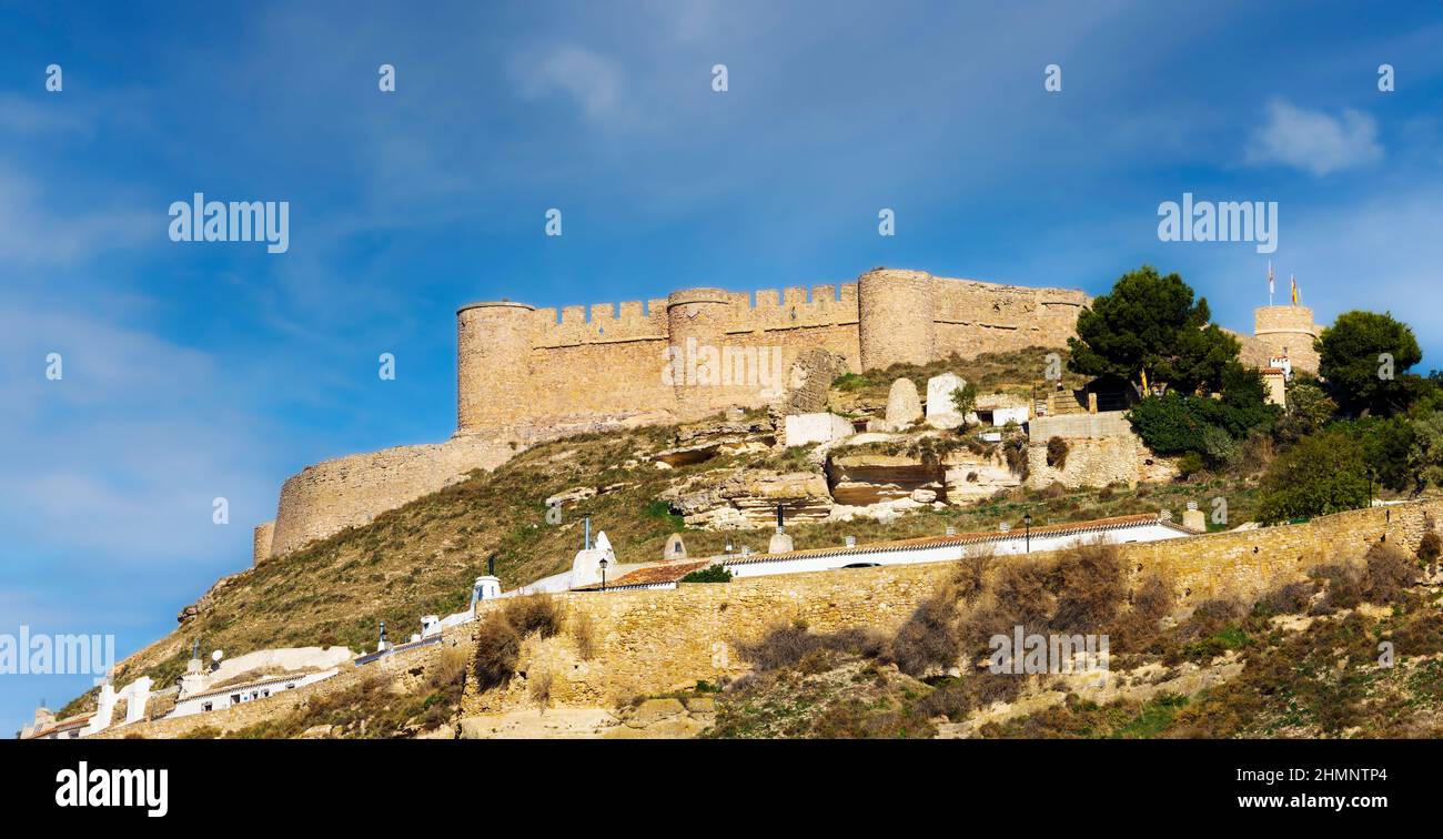 Burg Chinchilla, Chinchilla de Montearagon auch bekannt als Chinchilla de Monte-Aragon, aber in der Regel nur Chinchilla, Provinz Albacete, Kastilien-La Manc Stockfoto