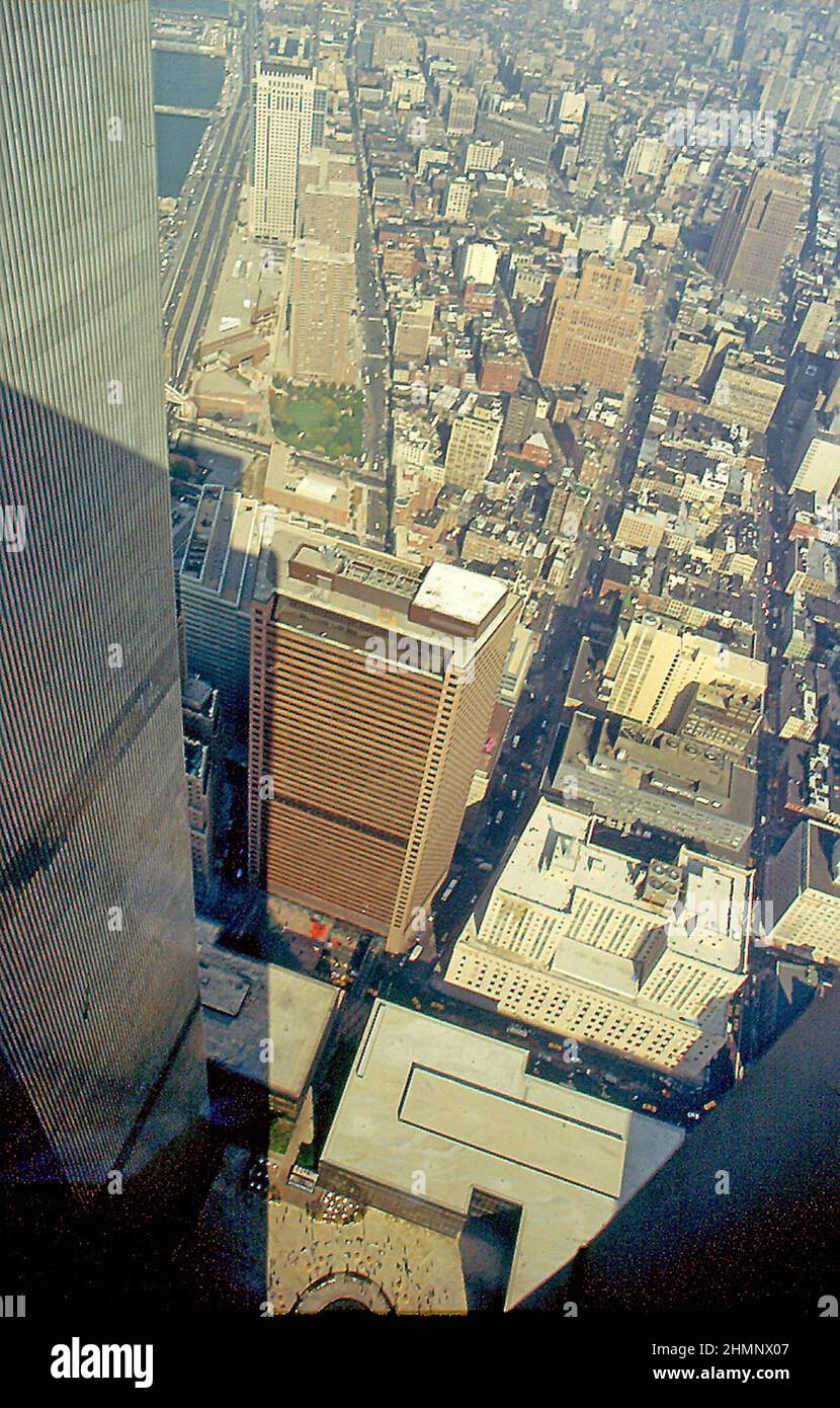 Panorama vom World Trade Center (Twin Towers) New York Stockfoto