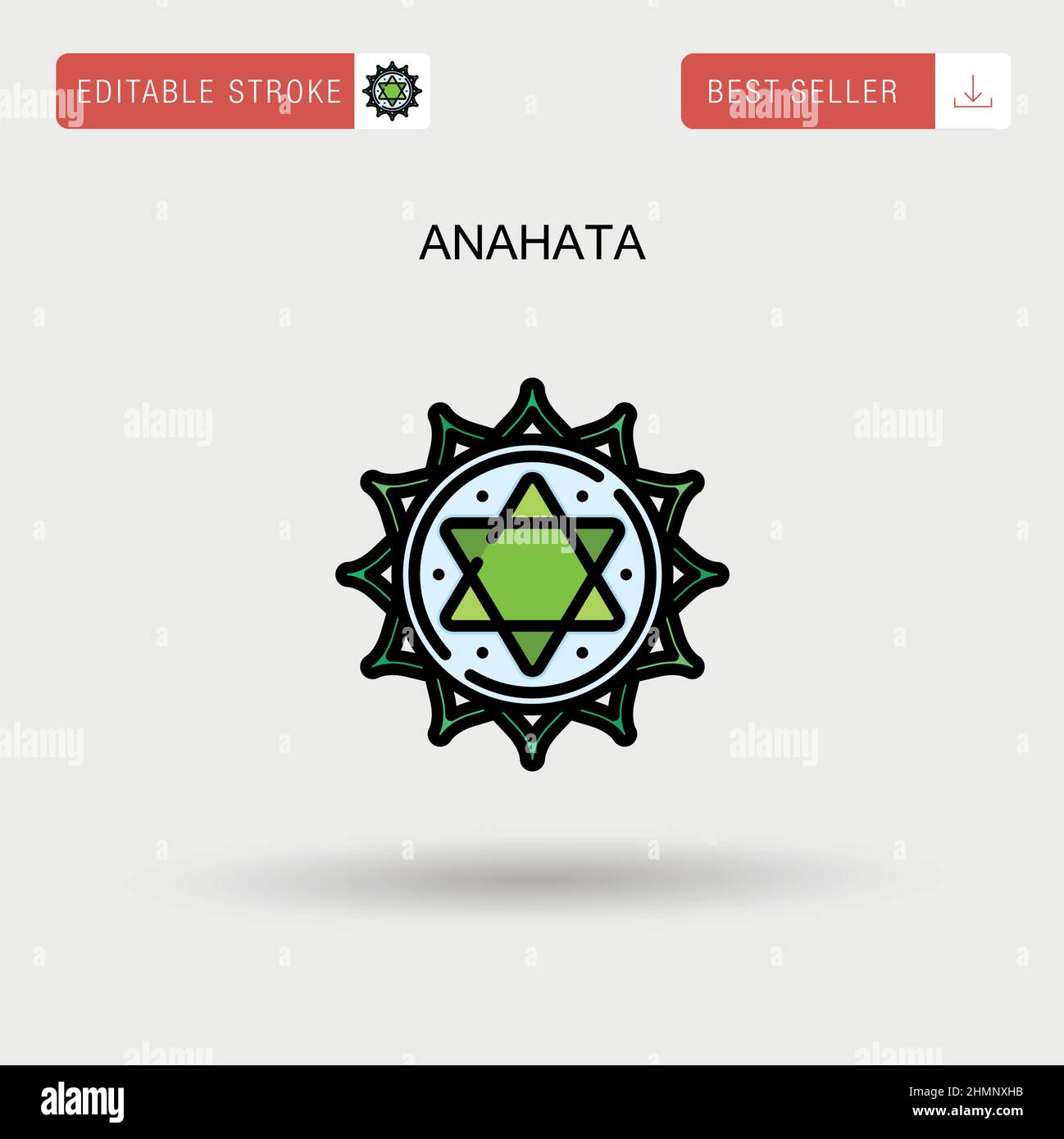 Anahata einfaches Vektorsymbol. Stock Vektor