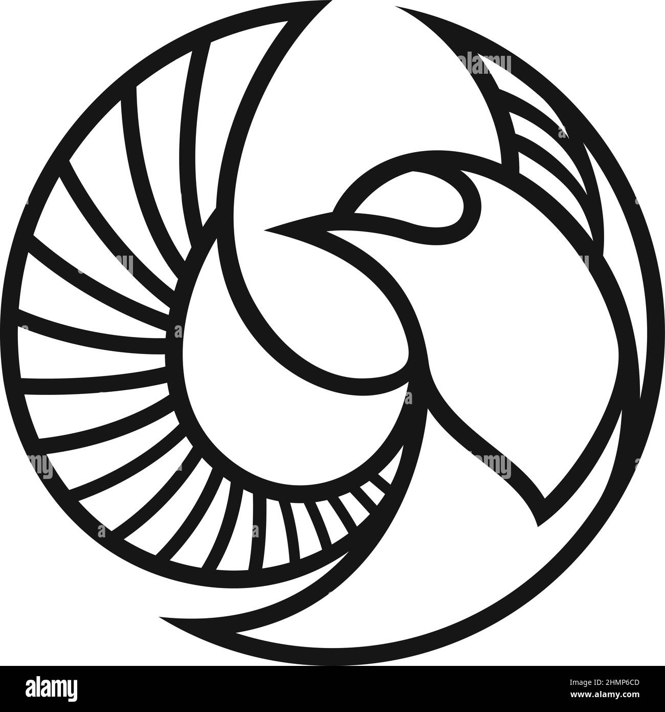 Abstraktes Design eines Vogels Spreizung Flügel Logo Vektor Stock Vektor