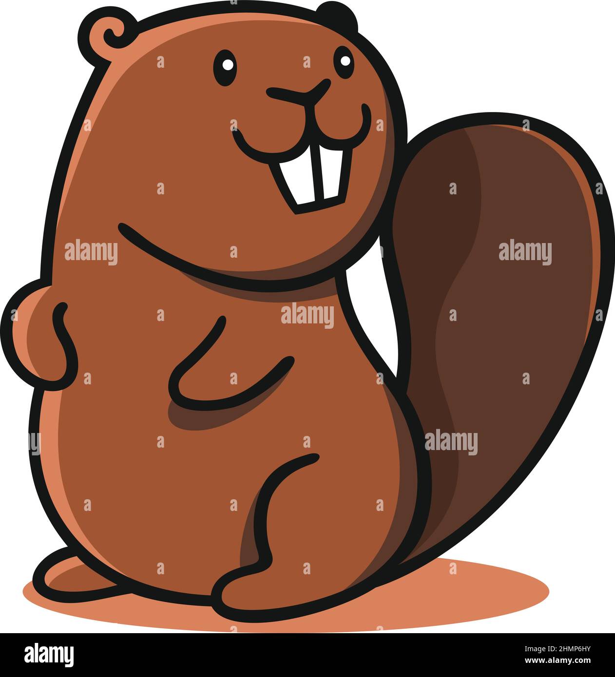 Super Cute Beaver Einfaches Vektor-Design Stock Vektor