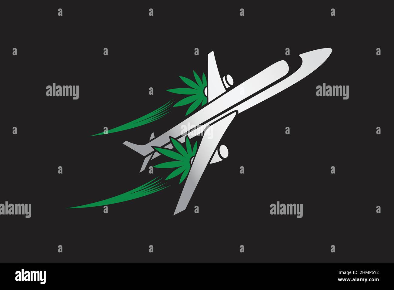 Marihuana Leaf Air Plane Design Stock Vektor