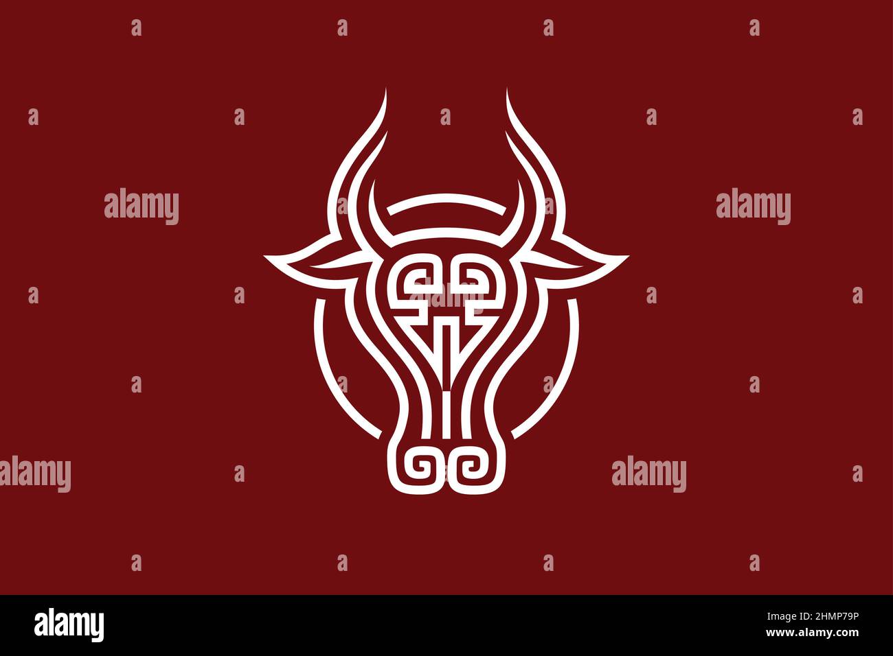 Abstraktes Design Kuhkopfmuster Stock Vektor