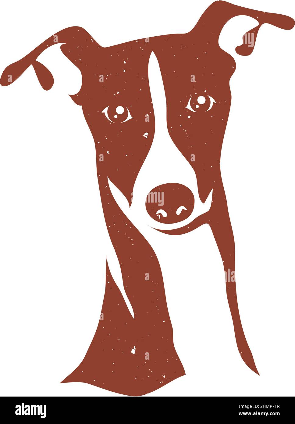 Vektor des italienischen Greyhound Dog Head mit handgezeichneter Style Stock Vektor