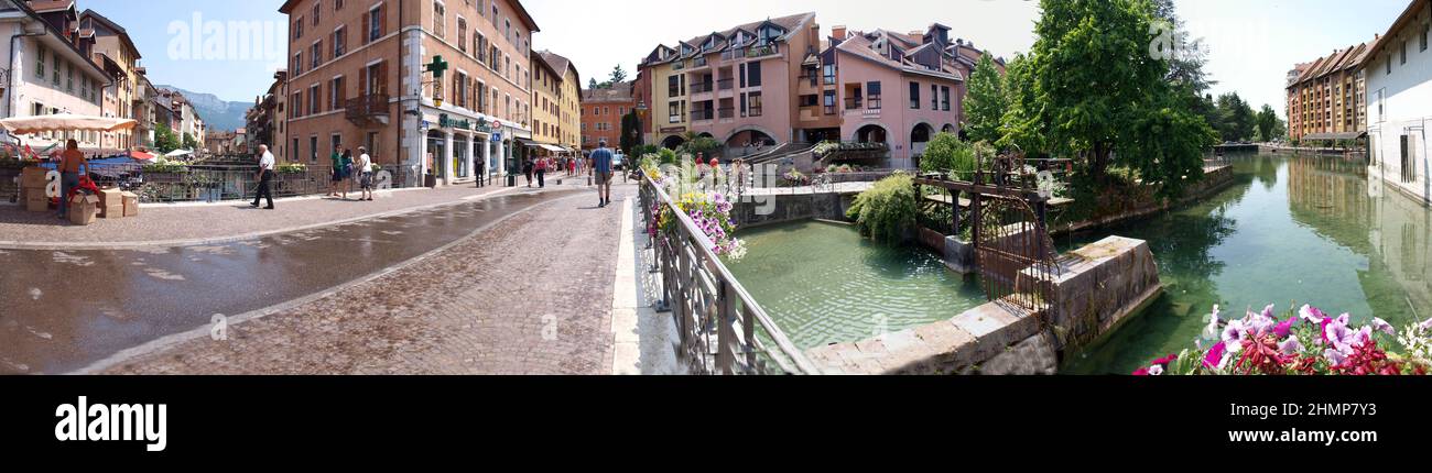 Alte Häuser am See Annecy Frankreich Stockfoto Alte Häuser am See Annecy Frankreich Stockfoto