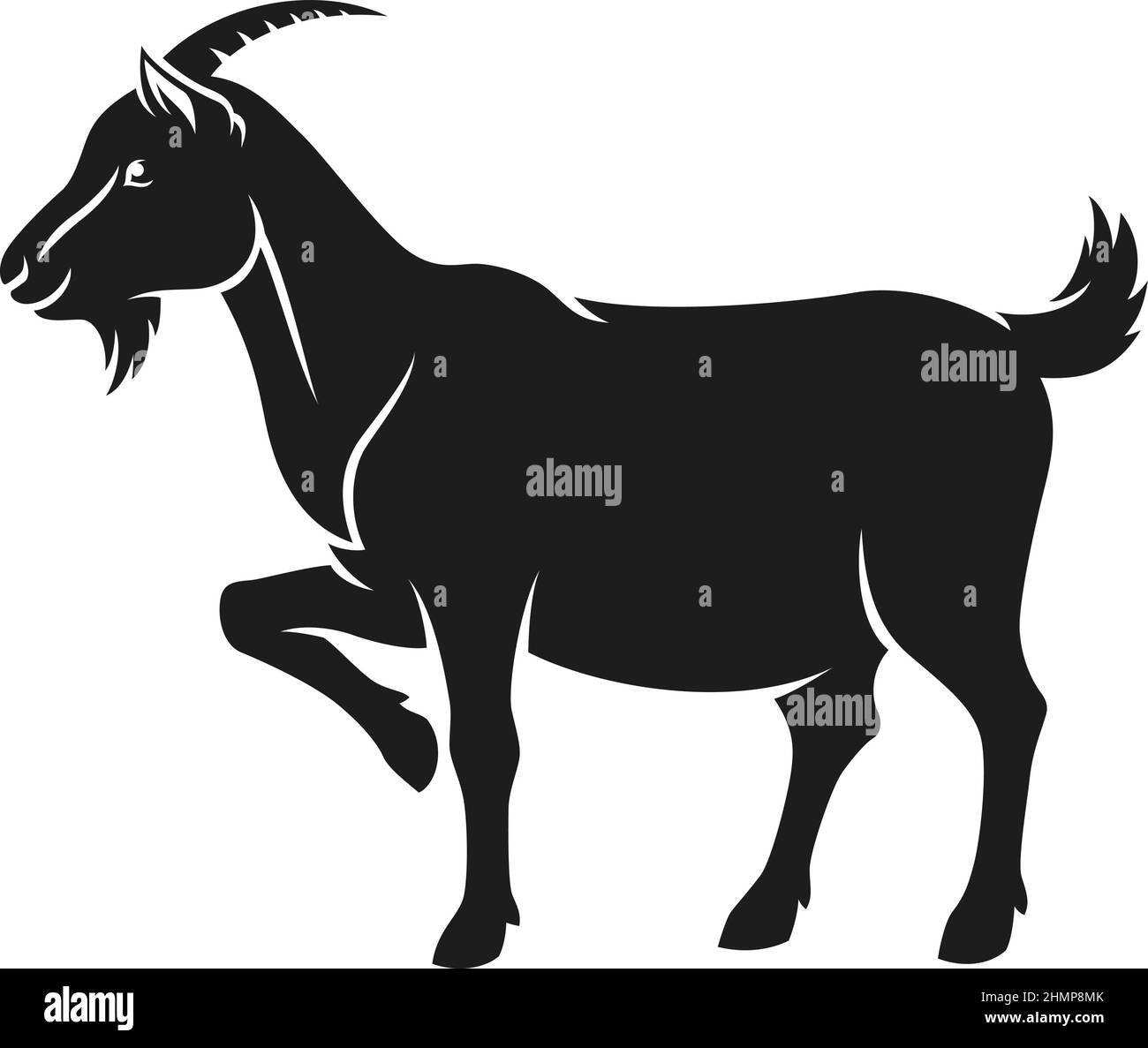 Einfache Silhouette der Ziege Seitenansicht Stock Vektor