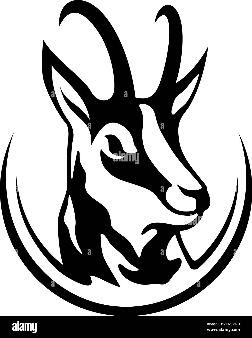 Logo des Chefs von Chamois Buck (Bergziege) Stock Vektor