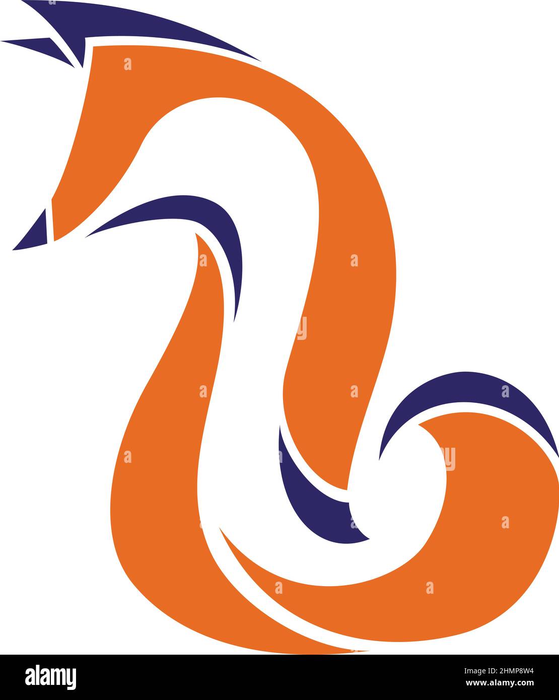 Einfaches Design des abstrakten Fox Vector Stock Vektor