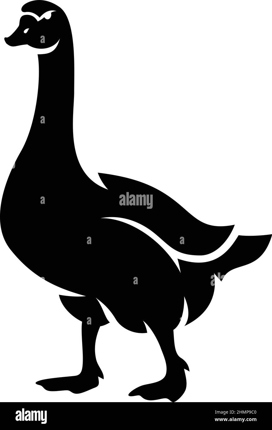 Einfache Silhouette von Gans Walking Stock Vektor