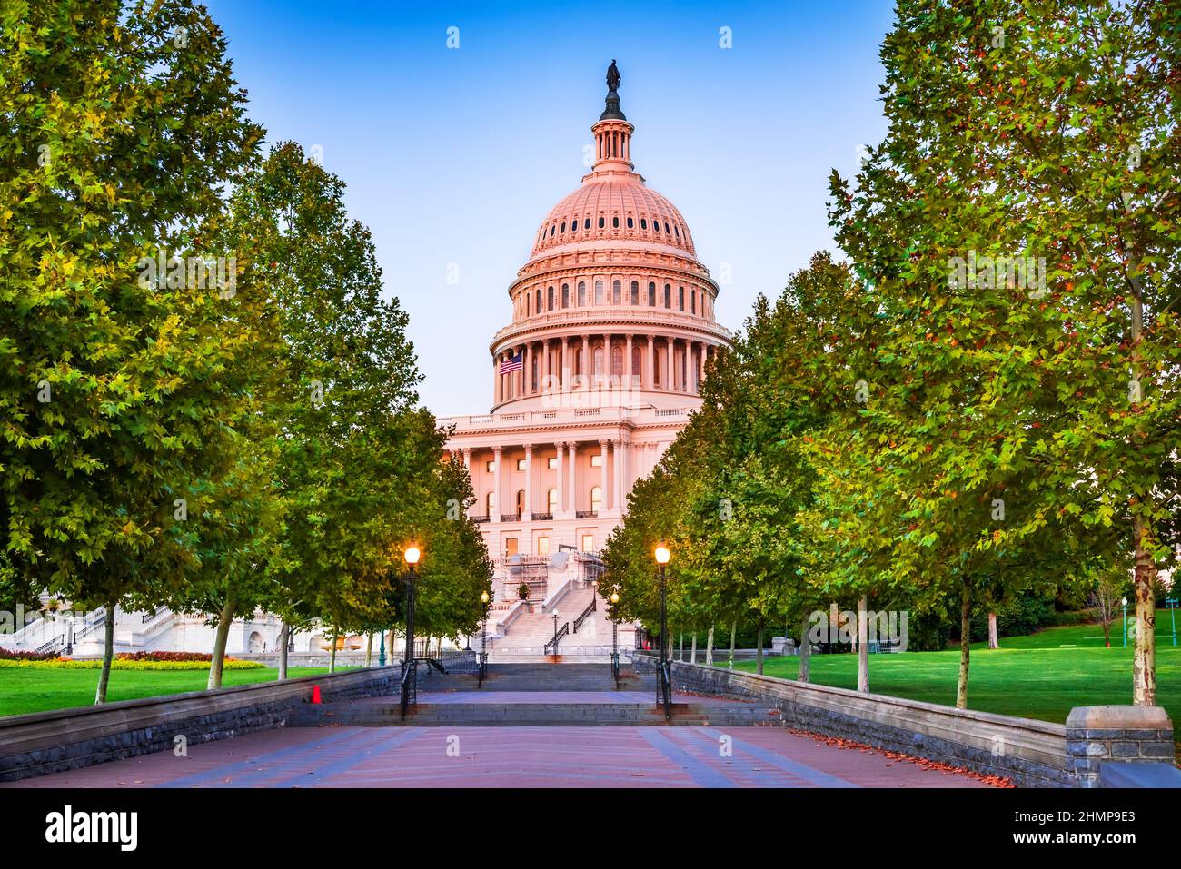 Washington DC, Kapitol der Vereinigten Staaten am Abend. Gesetzgebung der Vereinigten Staaten von Amerika. Stockfoto