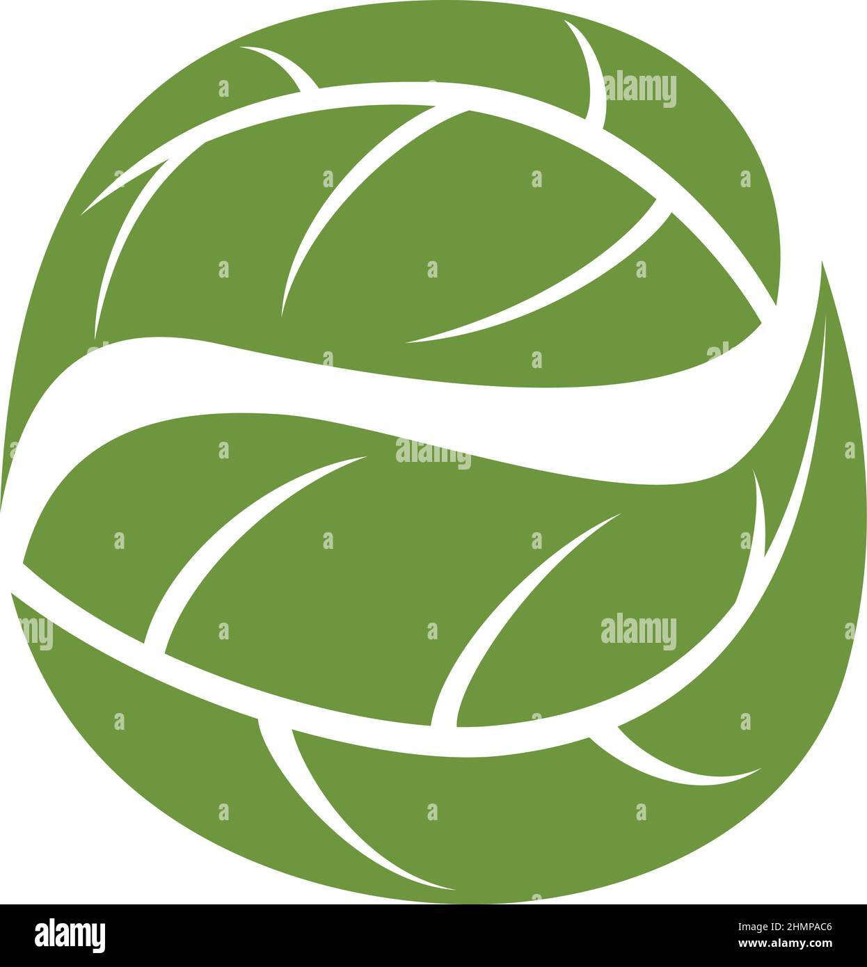 Grüne Blätter im Yin Yang-Stil Stock Vektor