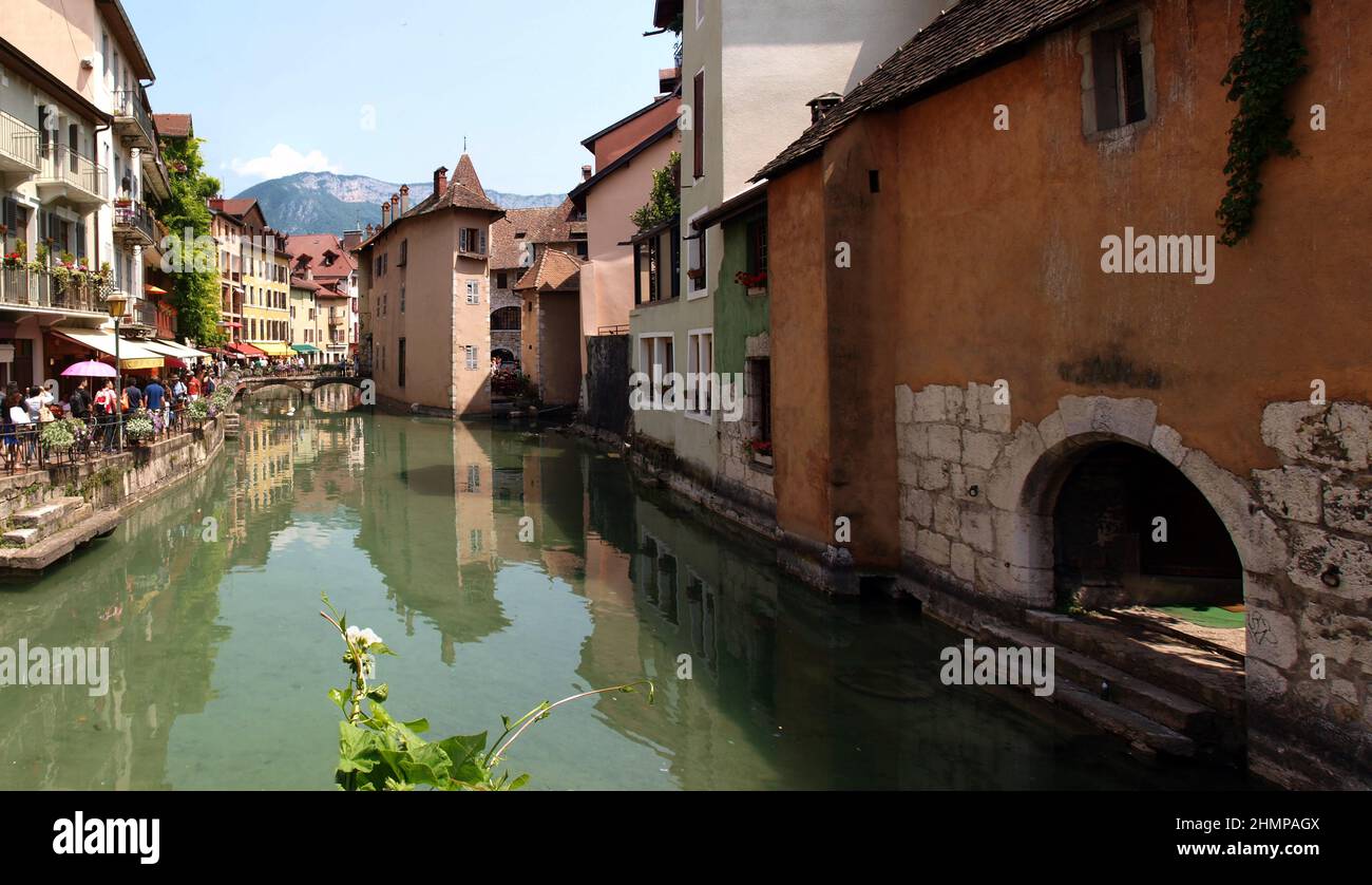 Alte Häuser am See Annecy Frankreich Stockfoto Alte Häuser am See Annecy Frankreich Stockfoto