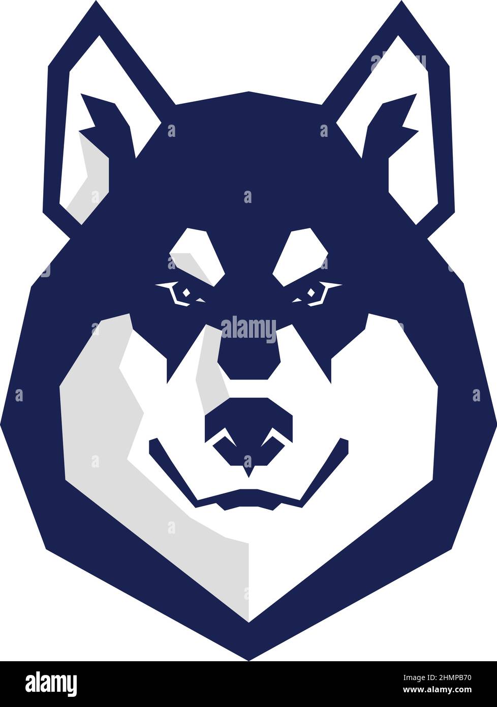 Leiter des Malamute Dog Simple Geometric Vector Design Stock Vektor