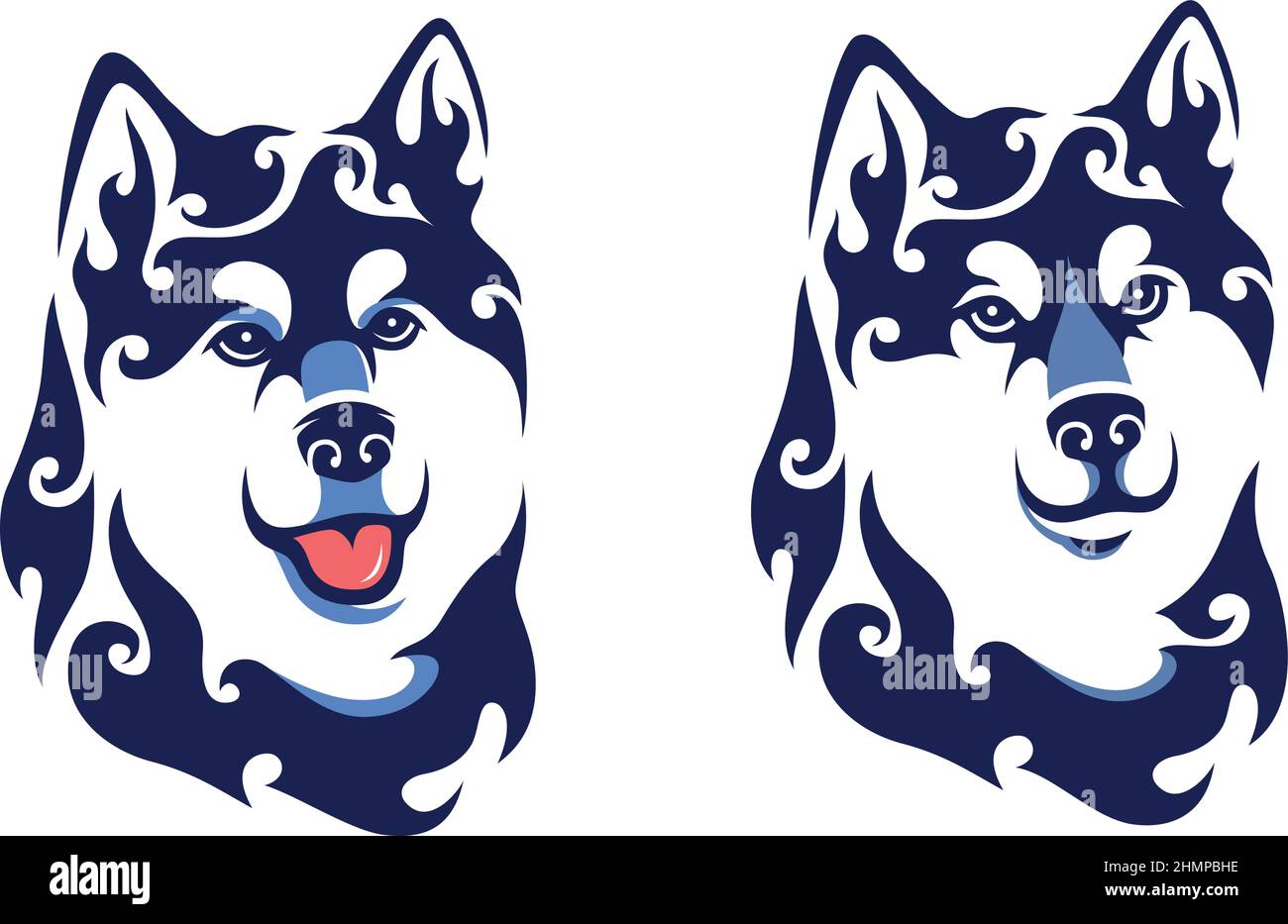 Leiter des Malamute Dog Tribal Vector Design Stock Vektor