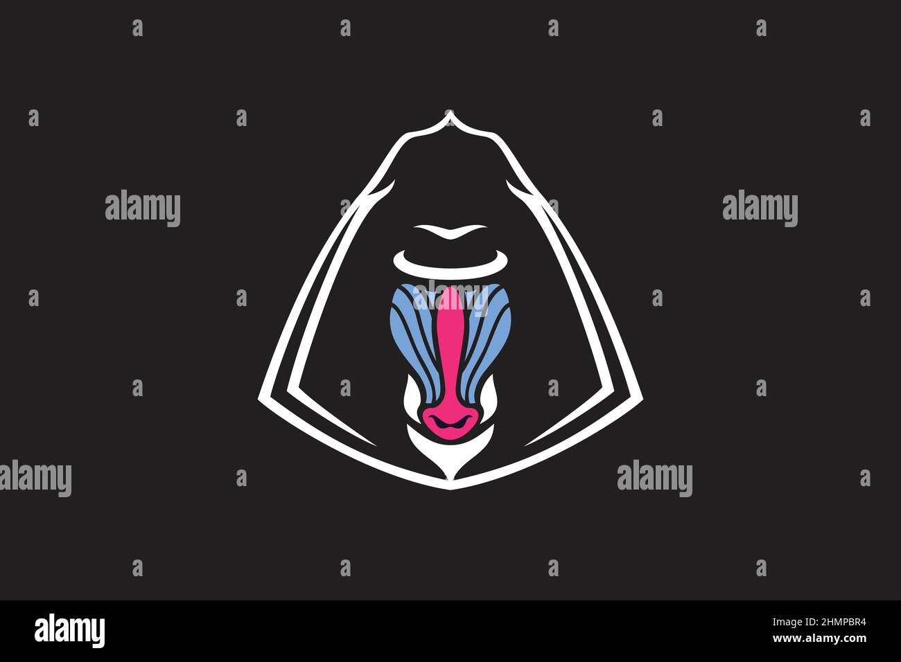 Edgy Design des Chefs von Mandrill Monkey Stock Vektor
