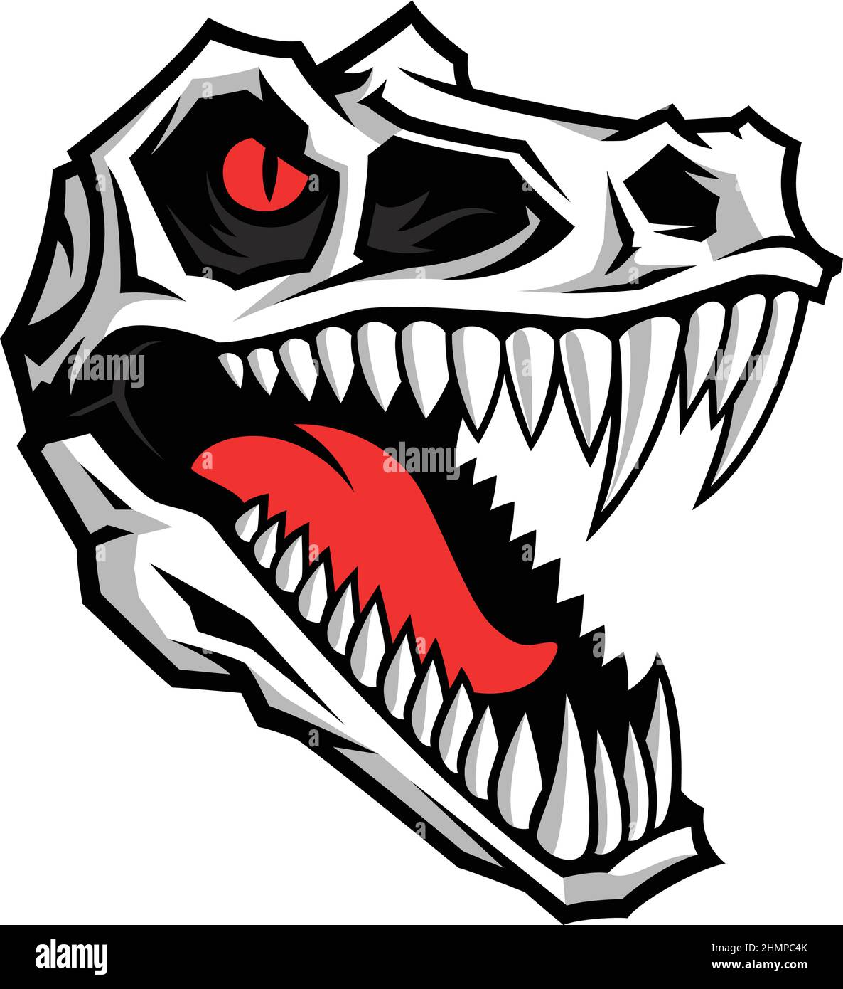 Tyrannosaurus T Rex Skelett Logo Design Stock Vektor