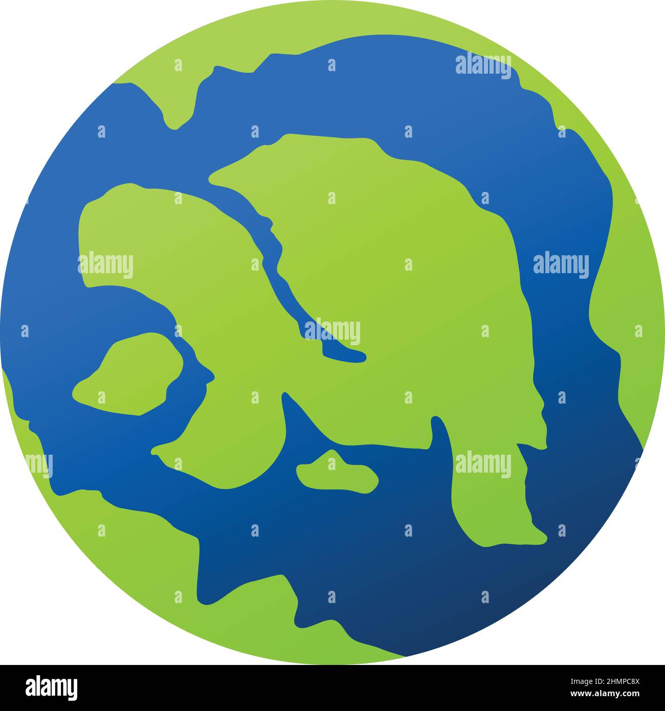 Symbol der Erde mit Hauptkontinent in Form der Schildkröte Stock Vektor