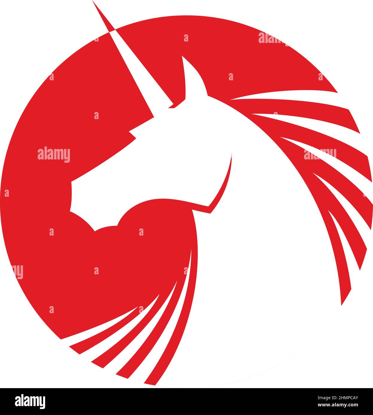 Einfaches Unicorn Logo Design Stock Vektor