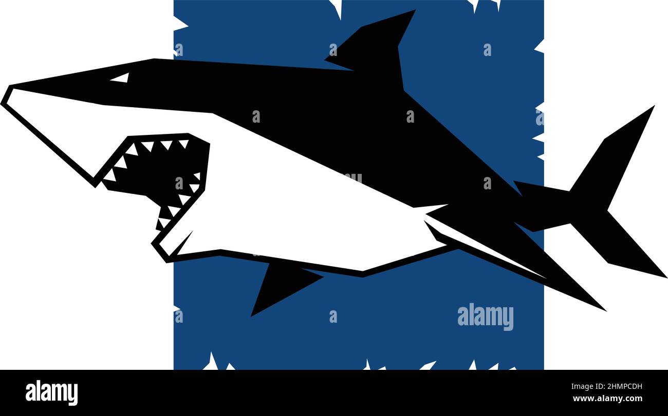 Edgy Design Shark Vektor Stock Vektor