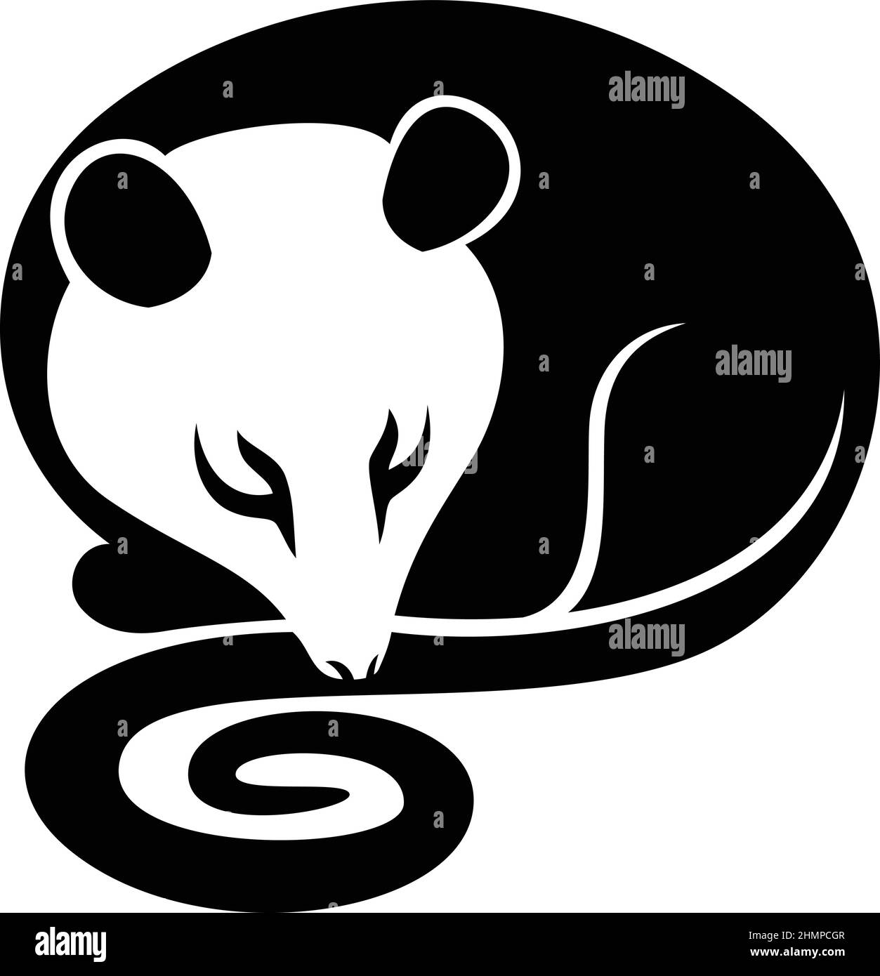 Einfaches Design von Schlafpossum (opossum) Stock Vektor