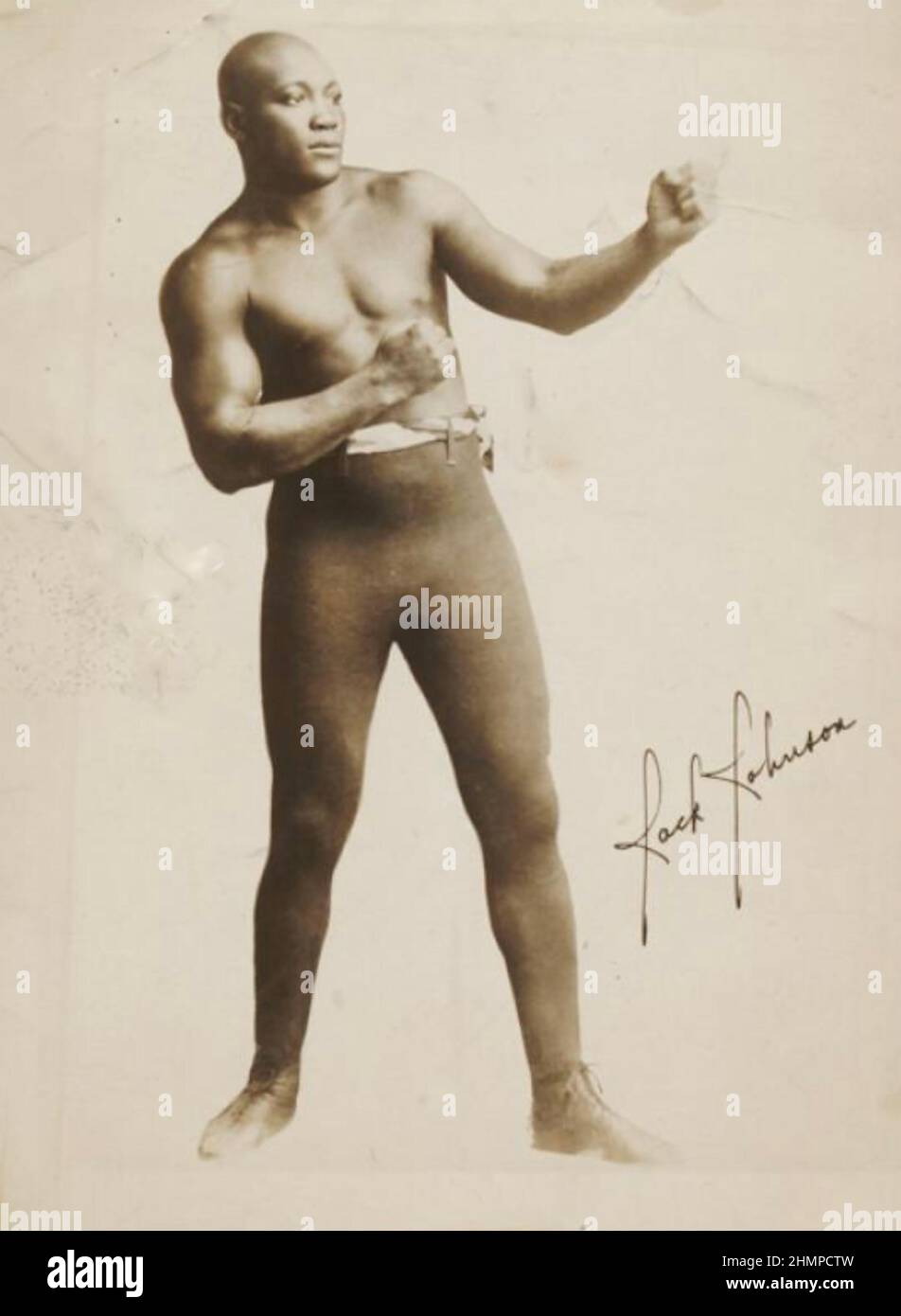 JACK JOHNSON (1876-1946) amerikanischer Weltmeister im Schwergewicht, um 1908 Stockfoto