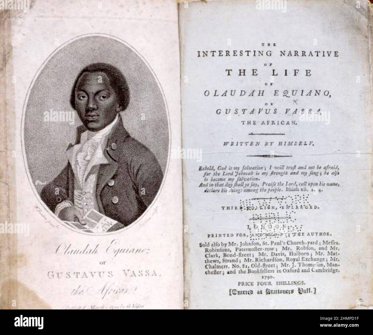 OLAUDAH EQUIANO (c 1745-1797) Titelseite seiner Autobiographie vom Leben als Sklave von 1789 Stockfoto