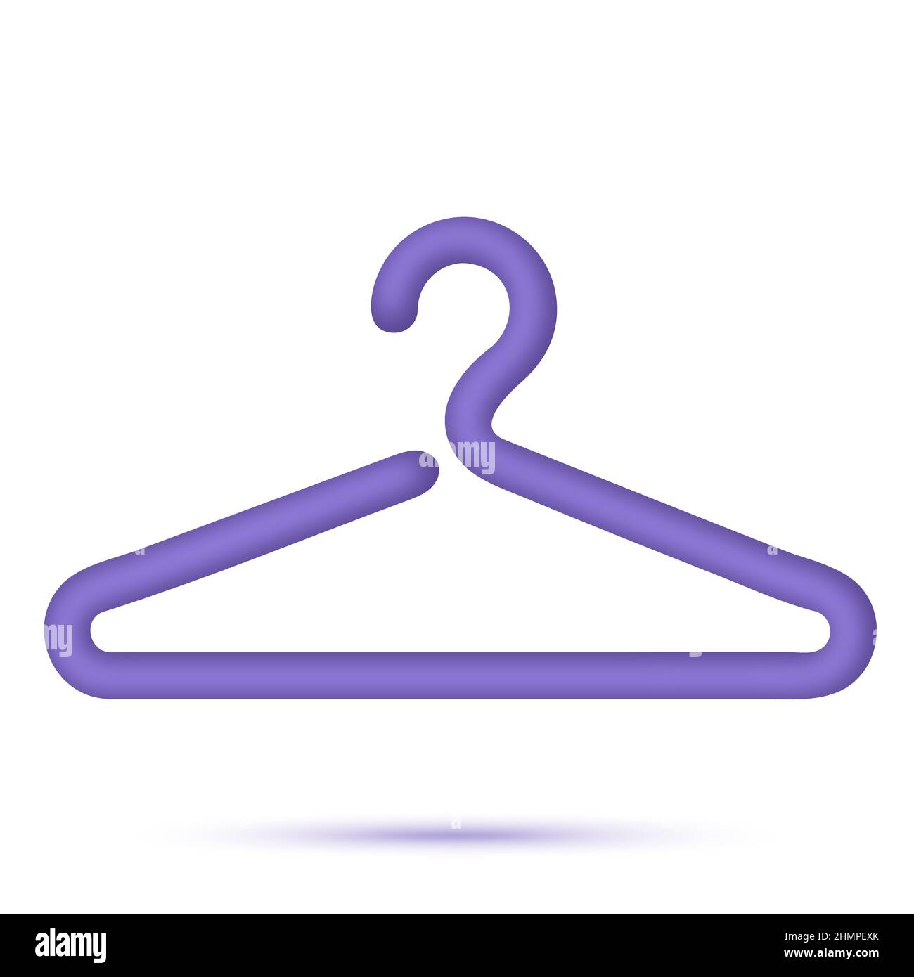 Lila Kleiderbügel Garderobe Symbol. Garderobensymbol. 3D Abbildung Stock Vektor