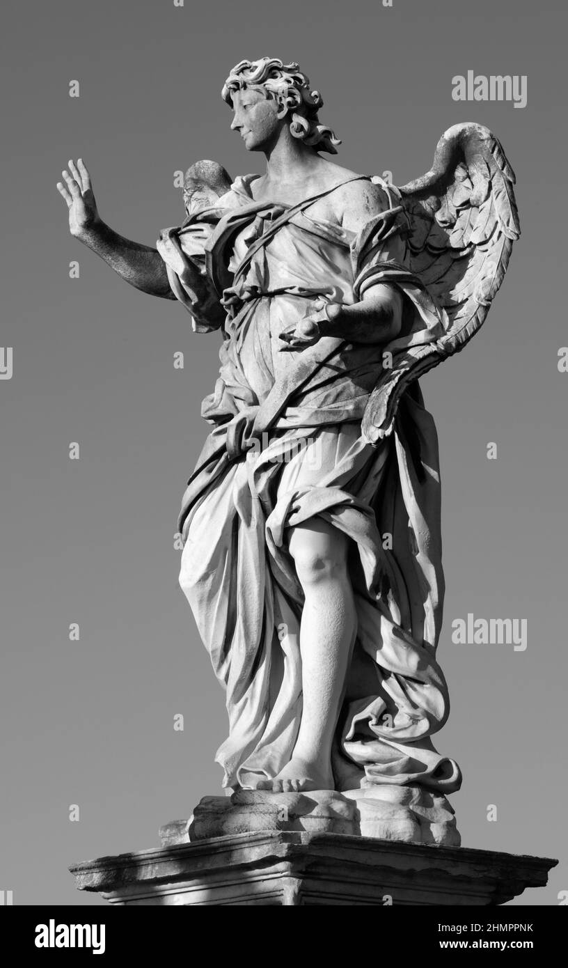 ROM, ITALIEN - 1. SEPTEMBER 2021: Engel mit dem Nagel von der Engelsbrücke - Ponte sant' angelo von Girolamo Lucenti (1627 - 1692). Stockfoto